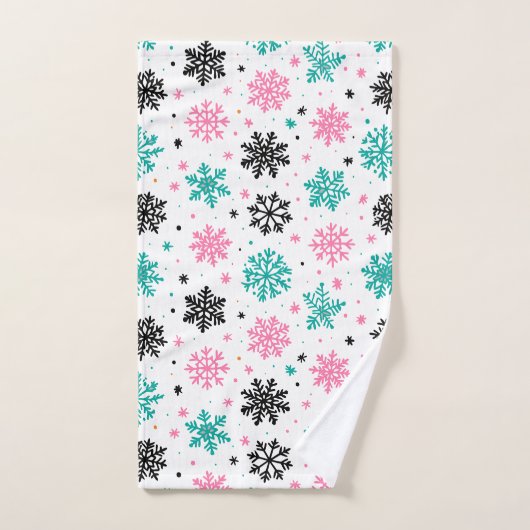 Retro Snowflakes Bad Handdoek (Handdoek)