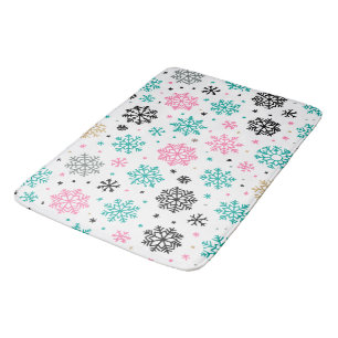 Retro Snowflakes Badmat