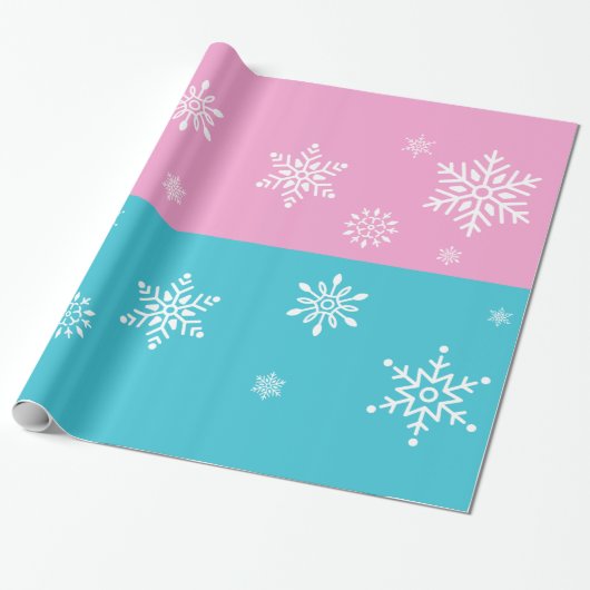 Retro - Snowflakes Cadeaupapier (Uitgerold)