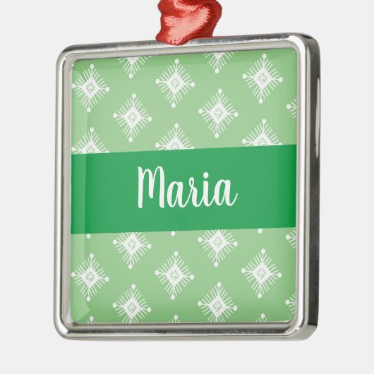 Retro Snowflakes Design Kerstmis aanwezig Metalen Ornament (Links)