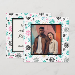 Retro Snowflakes Feestdagenkaart