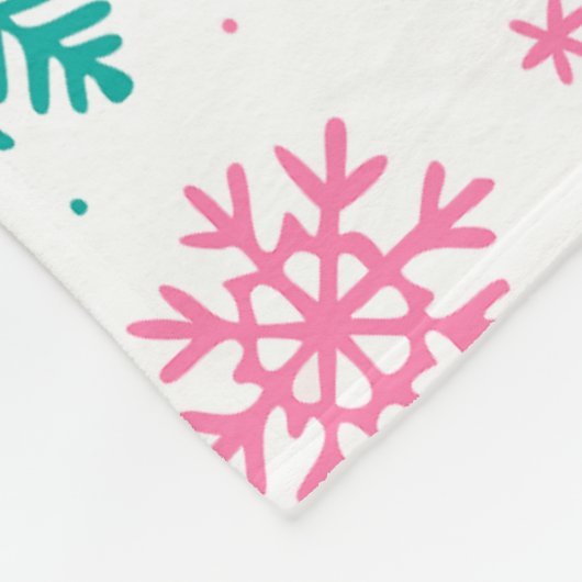 Retro Snowflakes Fleece Deken (Hoek)