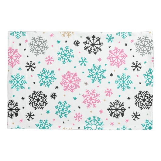 Retro Snowflakes Kussensloop (Achterkant-Links)