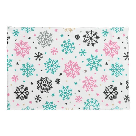 Retro Snowflakes Kussensloop (Achterkant-Rechts)