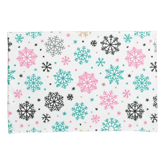 Retro Snowflakes Kussensloop (Voorkant-Rechts)