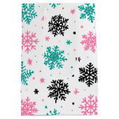Retro Snowflakes Medium Cadeauzakje (Achterkant)