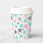 Retro Snowflakes Papieren Bekers (Achterkant)