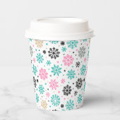Retro Snowflakes Papieren Bekers (Voorkant)