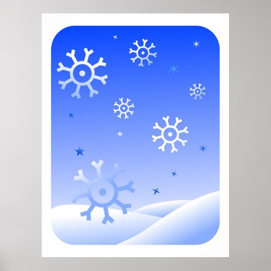 Retro Snowflakes Poster (Voorkant)