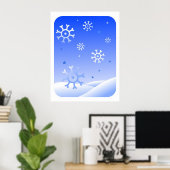 Retro Snowflakes Poster (Thuiskantoor)
