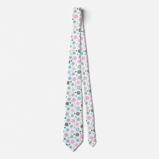 Retro Snowflakes Stropdas (Voorkant)