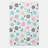 Retro Snowflakes Theedoek (Verticaal)