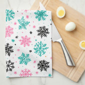 Retro Snowflakes Theedoek (Quarter Fold)