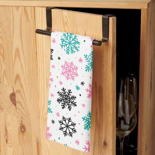 Retro Snowflakes Theedoek (Derde Gevouwen)