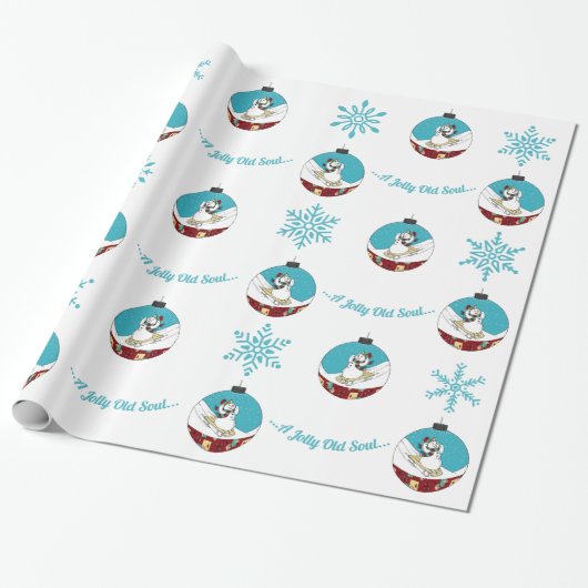 Retro - Snowman Cadeaupapier (Uitgerold)