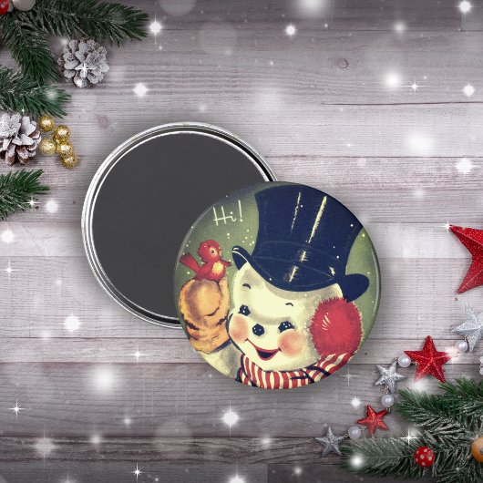  Retro Snowman Holiday Magneet