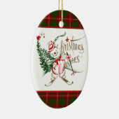 Retro Snowman Keramisch Ornament (Rechts)