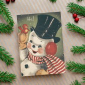  Retro Snowman  kerst Feestdagen Kaart
