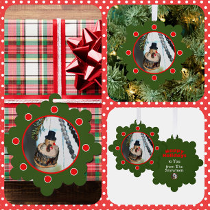 Retro  Snowman Kerstmis Ornament Kaart