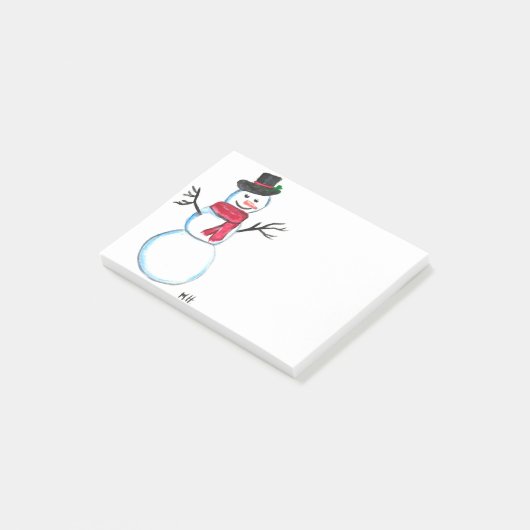 Retro Snowman Kerstwinter Feestdagen Post-it® Notes (Schuin)