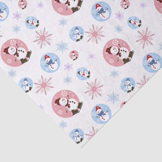 Retro Snowman met snowflakes papier (Detail)