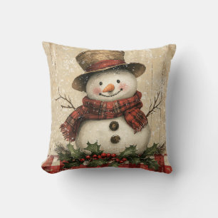 Retro Snowman-Sierkussen Kussen