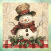 Retro Snowman Window Cling Raamsticker (Vel 3)