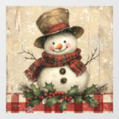 Retro Snowman Window Cling Raamsticker (Vel)