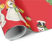 Retro  Snowmen Cadeaupapier (Rol Hoek)