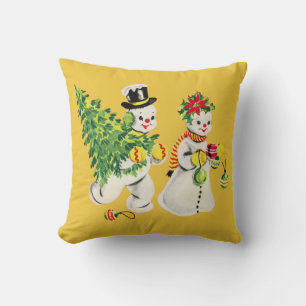 Retro Snowmen Kussen