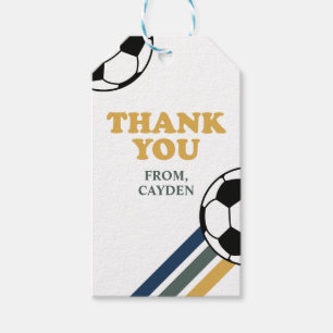 Retro Soccer Birthday-labels Cadeaulabel