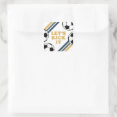 Retro Soccer Birthday Vierkante Sticker (Tas)