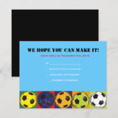 Retro SOCCER Thlek Bar Bat Mitzvah Reply Card RSVP Kaartje (Voorkant / Achterkant)