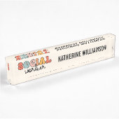 Retro sociaal werker naambordje