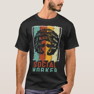 Retro Social Worker Afro African American Black Hi T-shirt