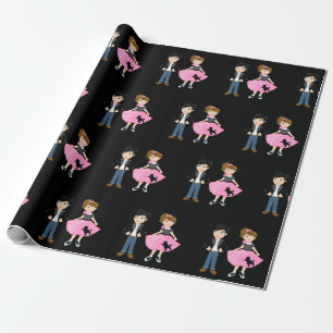 Retro Sock Hop Birthday Party Cadeaupapier