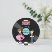 Retro Sock Hop Birthday Party Invitation Kaart (Staand voorkant)
