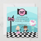 Retro Sock Hop-feest Kaart (Voorkant)