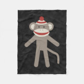 Retro Sock Monkey Fleece Deken (Voorkant)