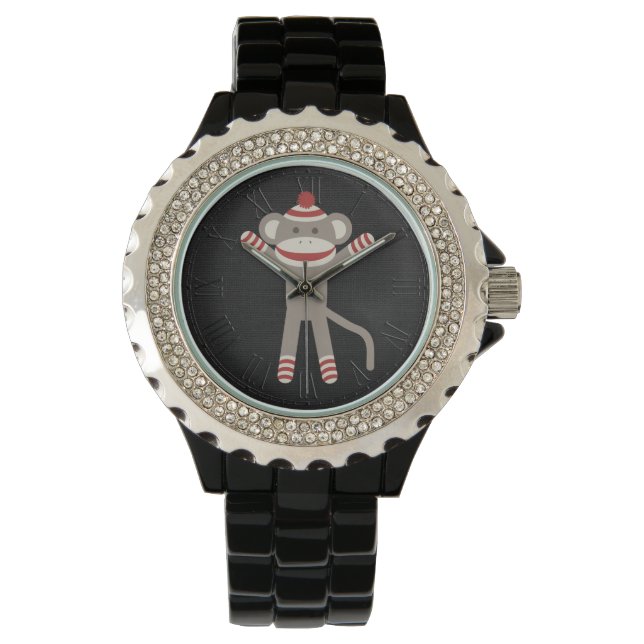 Retro Sock Monkey Horloge (Voorkant)