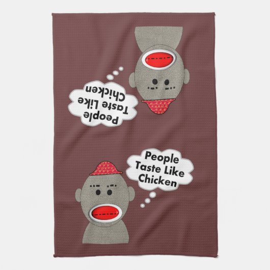 Retro Sock Monkey Kitchen Towelen Theedoek (Verticaal)