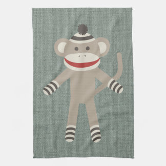 Retro Sock Monkey Theedoek