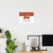 Retro Sock Monkey w Fire Engine Baby-cadeautjes Poster (Thuiskantoor)