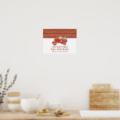 Retro Sock Monkey w Fire Engine Baby-cadeautjes Poster (Keuken)