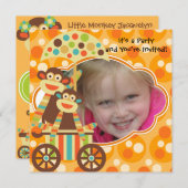 Retro Sock Monkeys Fotodag uitnodiging (Voorkant / Achterkant)