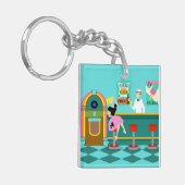 Retro Soda Fountain AcrylSleutelhanger Sleutelhanger (Voorkant Links)