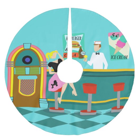 Retro Soda Fountain kerstboomrok Kerstboom Rok (Voorkant)
