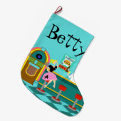 Retro Soda Fountain met kerststkoning Grote Kerstsok (Voorkant (Hangend))