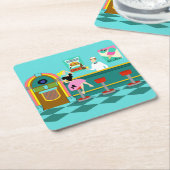 Retro Soda Fountain Paper Onderzetter (Schuin)