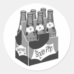 Retro Soda Pop Ronde Sticker